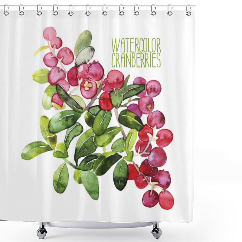 Personality  Watercolor Vector Cranberries Shower Curtains