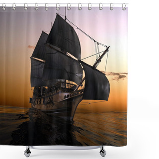 Personality  The Ancient Ship In The Sea Shower Curtains