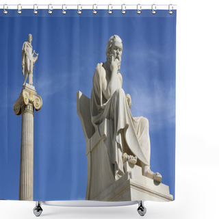 Personality  Socrates And Apollo In Athens, Greece Shower Curtains