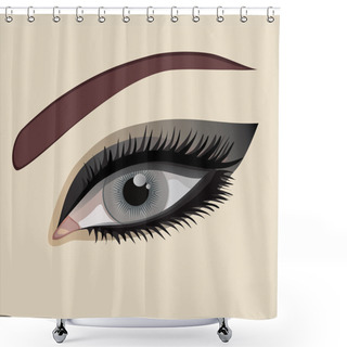 Personality  Vector Grey Eye. Shower Curtains
