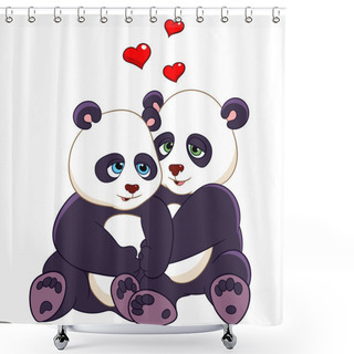 Personality  Passionate Pandas Shower Curtains