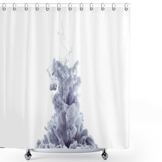 Personality  Monochromatic Grey Paint Splash, Isolated On White Shower Curtains