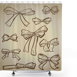 Personality  Vector Collection Of Bows Shower Curtains