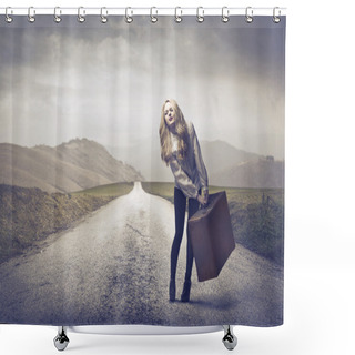 Personality  Heavy Baggage Shower Curtains