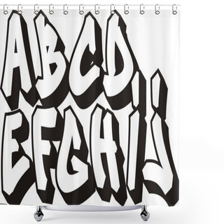 Personality  Vector Graffiti Font Alphabet (part 1) Shower Curtains