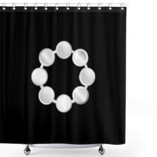 Personality  Bead Silver Plated Metallic Icon Shower Curtains