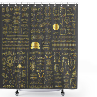 Personality  Set Of Vector Graphic Elements For Design Shower Curtains
