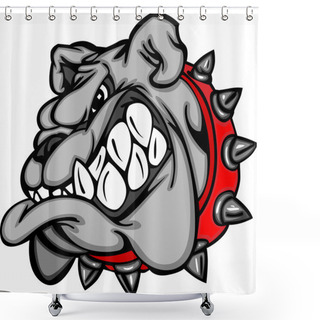 Personality  Bulldog Cartoon Face Illustration Shower Curtains