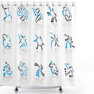 Personality  Abstract Icons And Symbols Shower Curtains