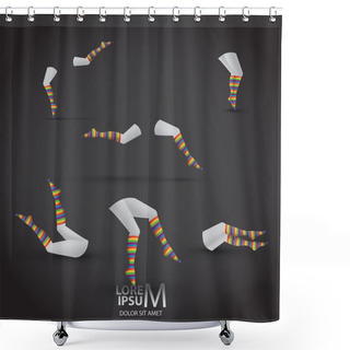 Personality  Set Of Womens Legs In Socks Shower Curtains