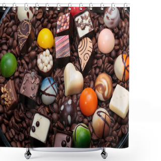 Personality  Set Of A Various Chocolate Pralines Shower Curtains