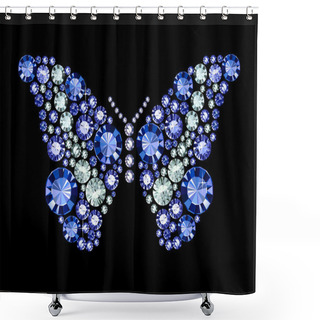 Personality  Gem Butterfly Shower Curtains