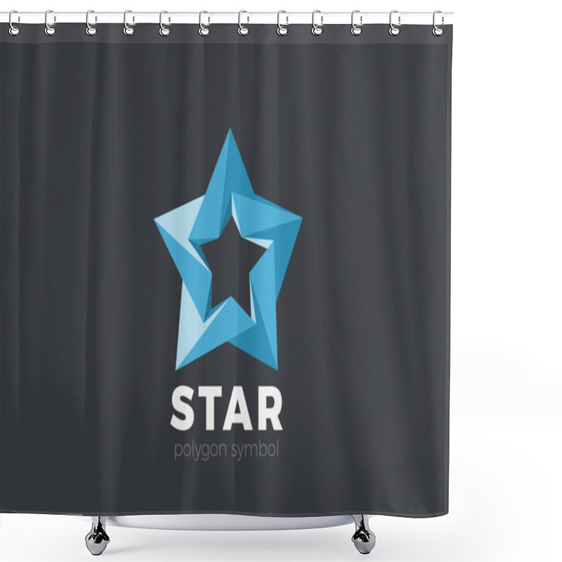 Personality  Polygon Star Abstract Logo Design Vector Template Shower Curtains