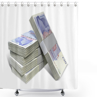 Personality  British Pound Sterling Notes Bundles Stack Shower Curtains