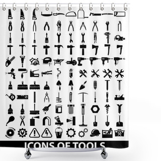 Personality  Set Icons Of Tools Shower Curtains