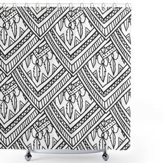 Personality  Ethno Romb Pattern Shower Curtains