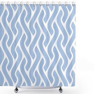 Personality  Indulge In The Soothing Beauty Of This S-shaped Wave Pattern, Available In Serene Shades Of Blue And White. Perfect For Textiles Or Wallpaper, This Design Offers A Chic And Modern Touch Shower Curtains