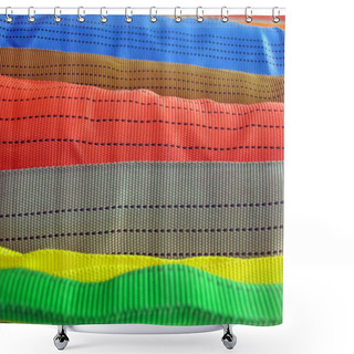 Personality  Colorful Belt Diversity, Closeup Concept. Shower Curtains