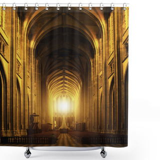 Personality  Interior Of Orleans Gothic Cathedral Shower Curtains