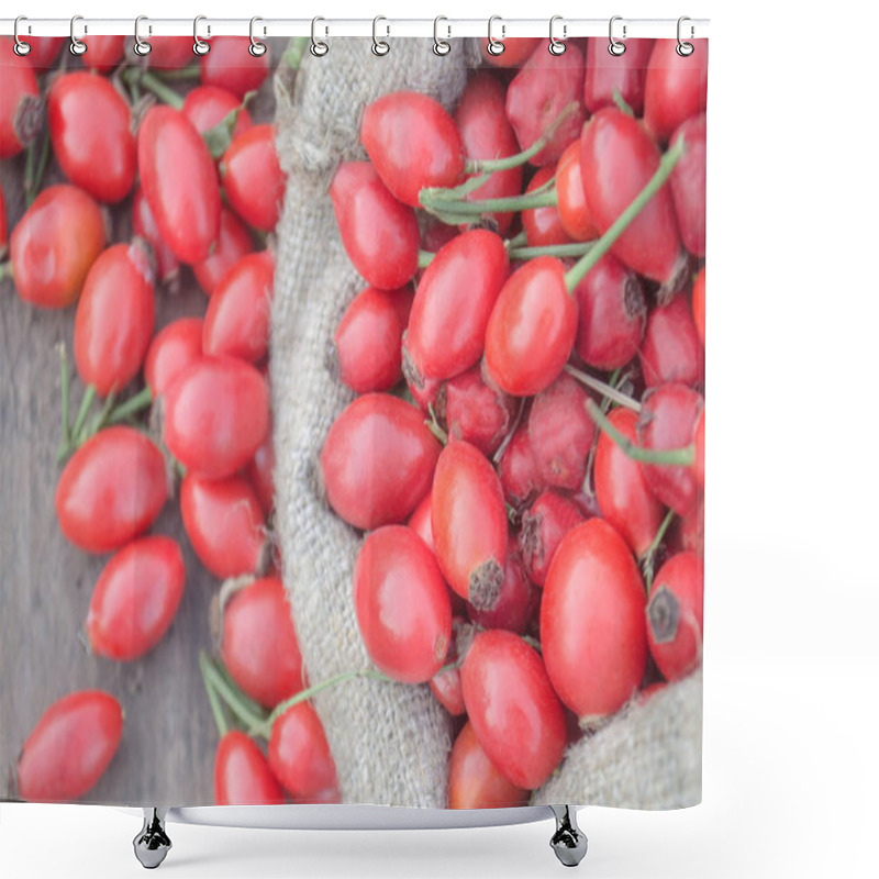 Personality  Linen Bag With Rosehip Berries Shower Curtains