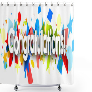Personality  Congratulations Paper Banner With Confetti Shower Curtains