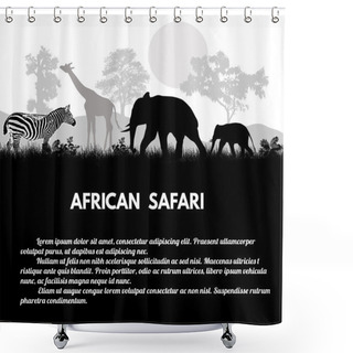 Personality  African Safari Poster Shower Curtains