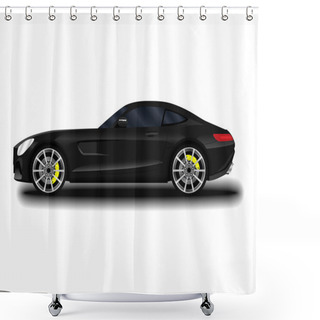 Personality  Sports Car Black. Speed Shower Curtains