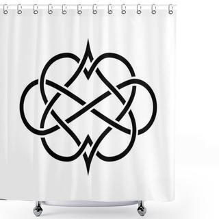 Personality  Intertwined Hearts Isolated. Forever Love Sign Shower Curtains