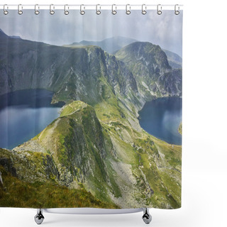 Personality  Amazing Panorama Of The Eye And The Kidney Lakes, The Seven Rila Lakes Shower Curtains