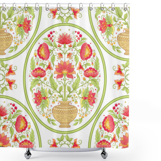 Personality  Tradition Mughal Motif, Fantasy Flowers Shower Curtains