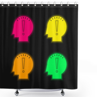 Personality  Begin Four Color Glowing Neon Vector Icon Shower Curtains