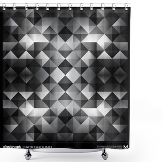 Personality  Abstract Black And White Triangles Background. Vector. Shower Curtains