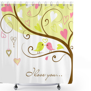 Personality  Two Birds In Love Shower Curtains