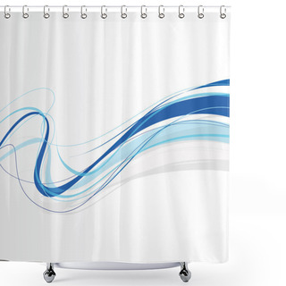 Personality  Swirling Abstract Blue Lines Shower Curtains