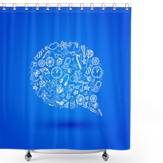 Personality  Vector Speech Bubble. Vector Illustration. Shower Curtains