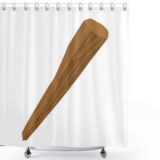 Personality  Aspen Stake Isolated. Wooden Stick Against Vampires Shower Curtains