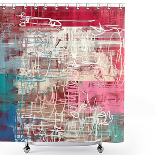 Personality  Grunge Background With Different Color Patterns Shower Curtains