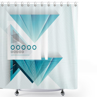 Personality  Blue Abstract Triangle Shape Geometric Background Shower Curtains