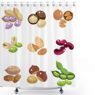 Personality  Collection Of Beans Shower Curtains