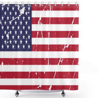 Personality  Damaged Grunge American Flag Shower Curtains