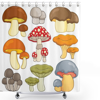Personality  Mushroom Theme Collection 1 Shower Curtains