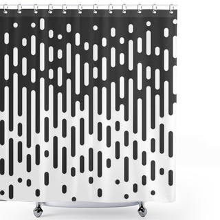 Personality  Vector Seamless Black And White Irregular Rounded Lines. Shower Curtains