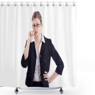 Personality  Nervous Business Woman Shower Curtains