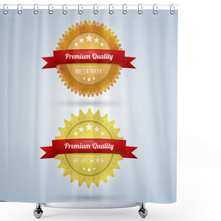 Personality  Two Premium Quality Badges Shower Curtains