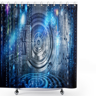 Personality  Concept Of Internet Security Connection With Safe Shower Curtains
