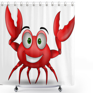 Personality  Funny Cartoon Crabs Shower Curtains