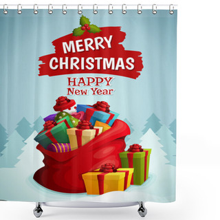 Personality  Christmas Bag Poster Shower Curtains