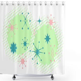 Personality  Retro Stars Clip Art Vintage Shower Curtains