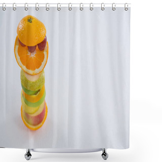 Personality  Stack Of Various Fruits Slices Shower Curtains