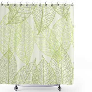 Personality  Seamless Vector Texture With Leaves Shower Curtains